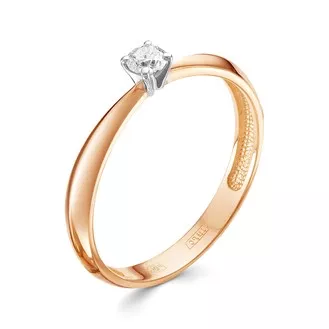 Кольцо помолвочное V10591510000_PM из красного золота с бриллиантом