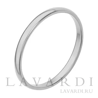 Обручальное кольцо из белого золота 2 мм 15 размер