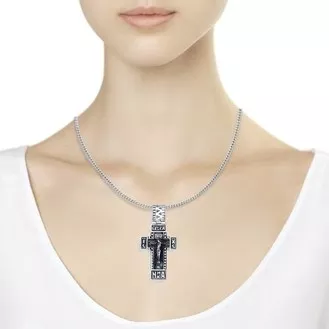 Крест из чернёного серебра 95120050