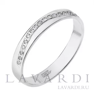 Обручальное кольцо с бриллиантами 3 мм