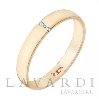 Обручальное кольцо с бриллиантами 4 мм